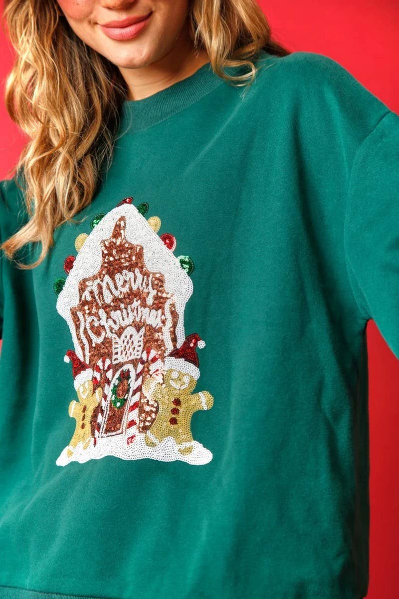 CWTBLL01282_SEQUINED CREW NECK CHRISTMAS SWEATSHIRT