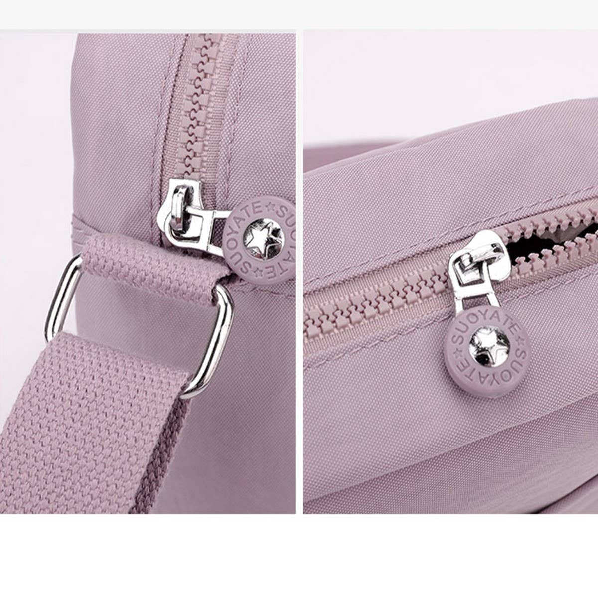 LIGHTWEIGHT SOLID NYLON CROSSBODY SHOULDER BAG