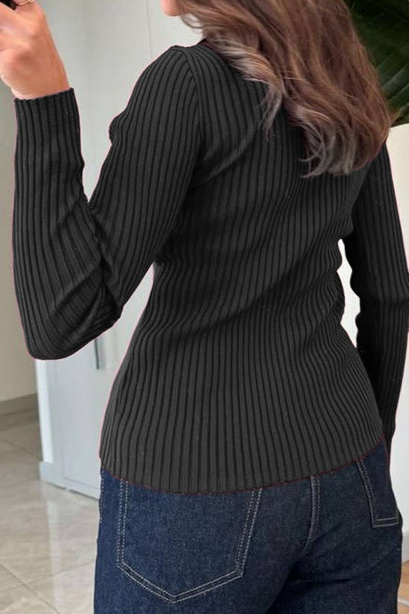 CWOSWL07485_CASUAL SIMPLE SOLID LONG SLEEVE KNIT SHIRT