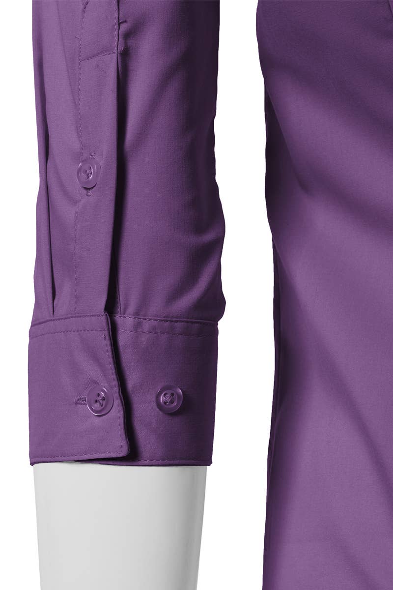 CWTSTS116_Basic Slim Fit Simple 3/4 Sleeve Button Down Shirt