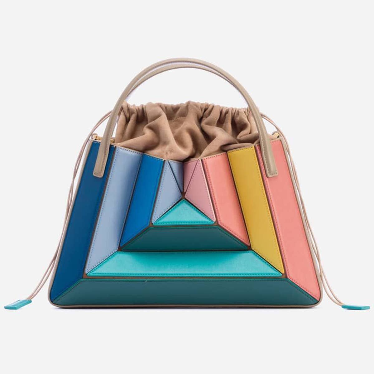 CONTRAST COLOR PATCHWORK DRAWSTRING HANDBAG_CWAB1928