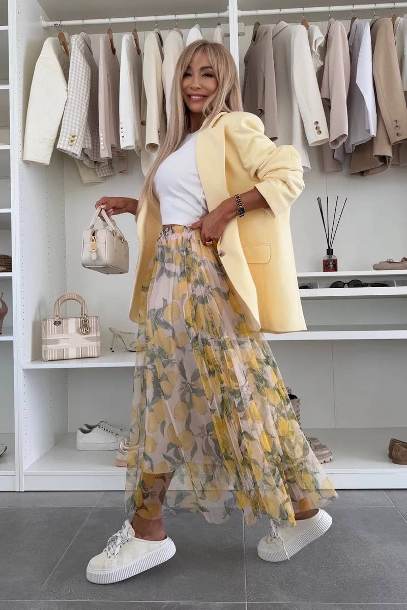 CWBLS0565_NEW PRINT ELASTIC WAIST WIDE SWING SKIRT