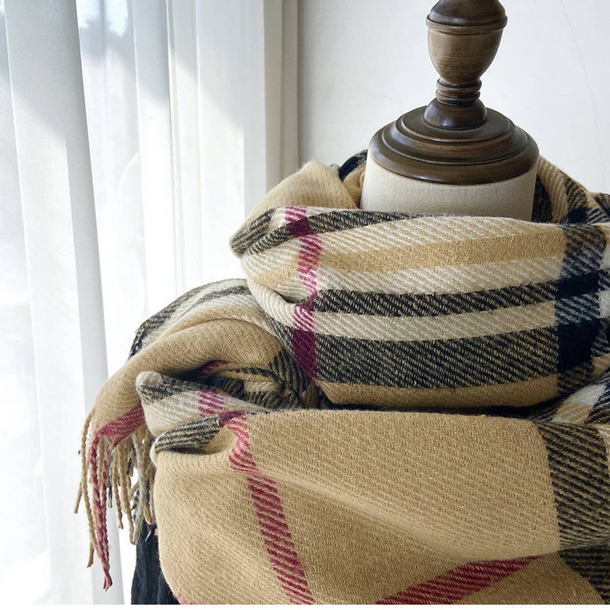 Plaid Scarf ??Warm Fringe Winter Wrap_CWASC1467