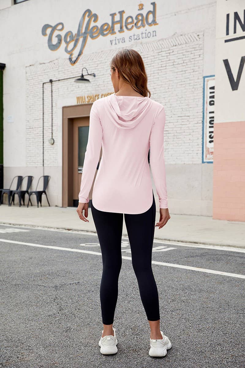 CWOHOL1118_UPF 50+ HOODED UV PROTECTION LONG SLEEVE SHIRT