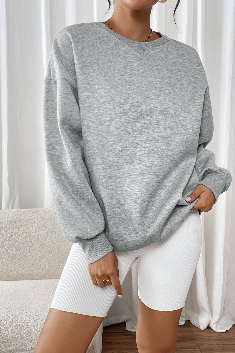 CWTBLL3718_AUTUMN AND WINTER LOOSE CASUAL PULLOVER SWEATSHIR