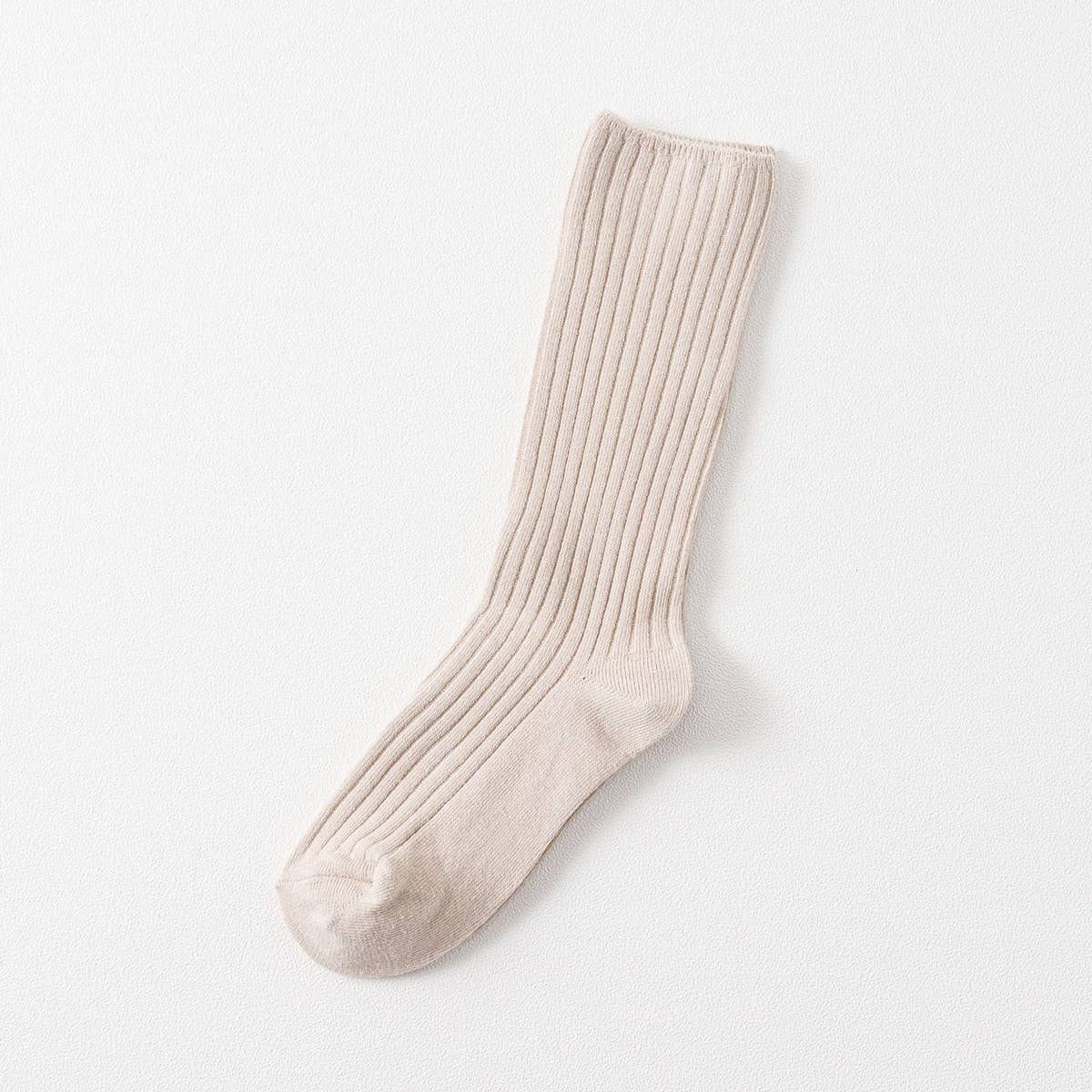 CWMS2520_AUTUMN AND WINTER SOLID COLOR MID-CALF SOCKS