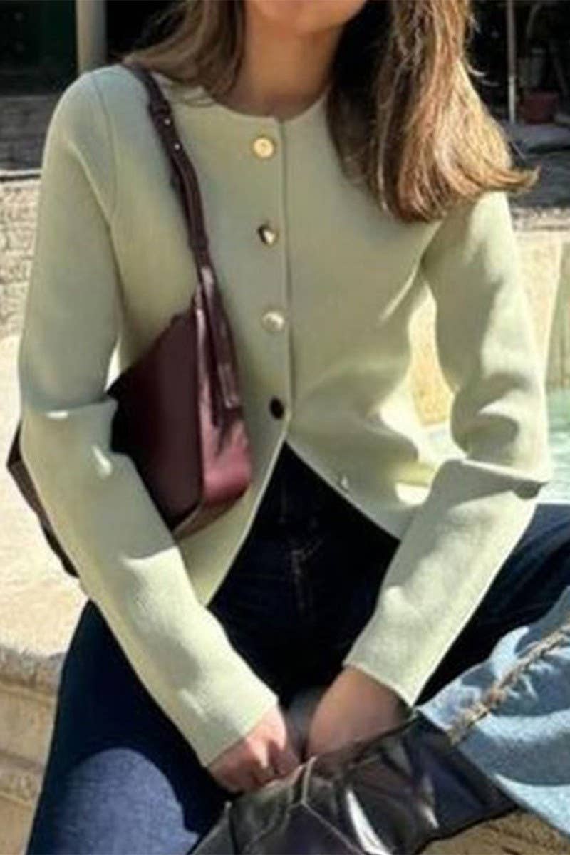 CWOCAL00755_LONG-SLEEVED BUTTON-DOWN KNIT TOP