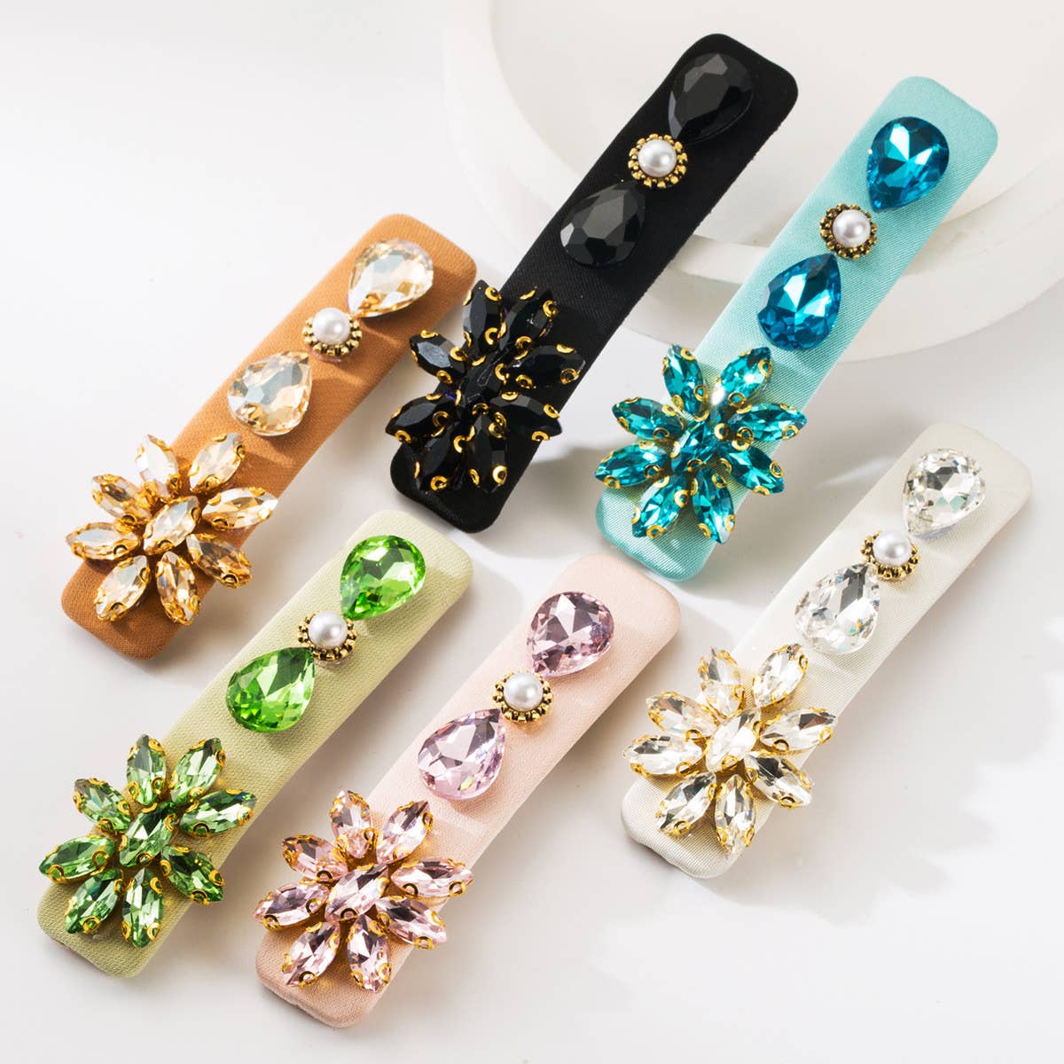 French rhinestone hairpin luxury side bangs clip_CWAHA1774