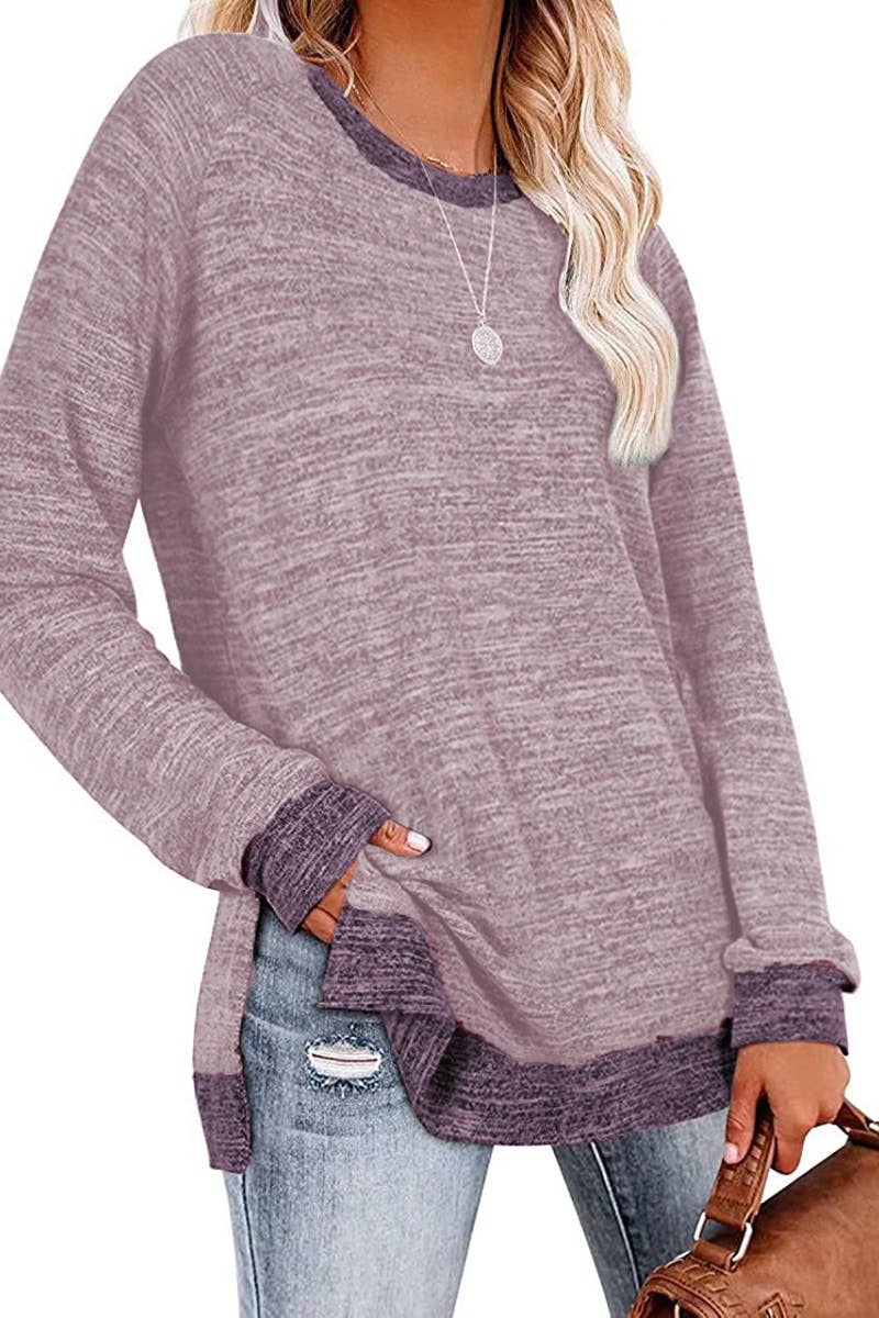 CWTBLL1889_CREW-NECK LONG-SLEEVED JUMPER WITH A SLIT