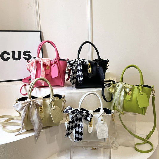 FASHIONABLE SILK SCARF BUCKET BAG_CWAB3333