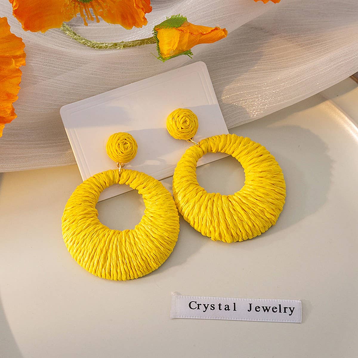 BOHEMIAN HOLIDAY STYLE ROUND COLORFUL EARRINGS_CWAJE1852
