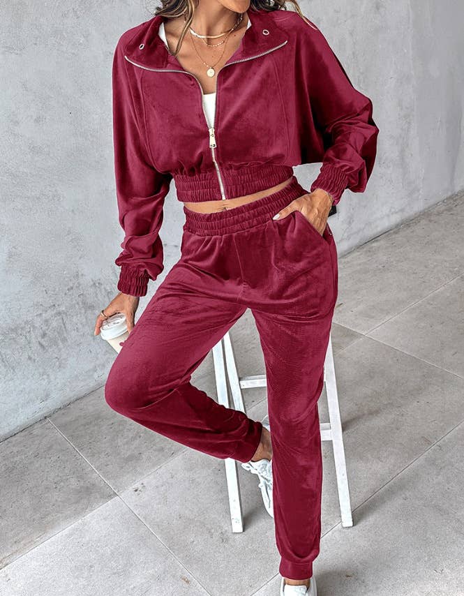 CANARY SHORT JACKET LONG SLEEVE TROUSERS SUIT