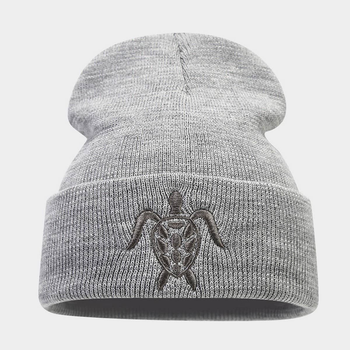 TURTLE EMBROIDERY KNITTED HAT OUTDOOR WARM BEANIE_CWAH2091