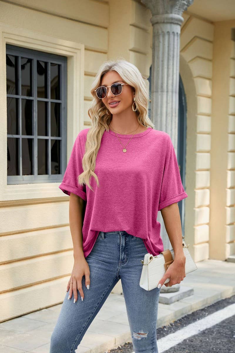 CWTTS0816_Round Neck Short Sleeve Knit Top