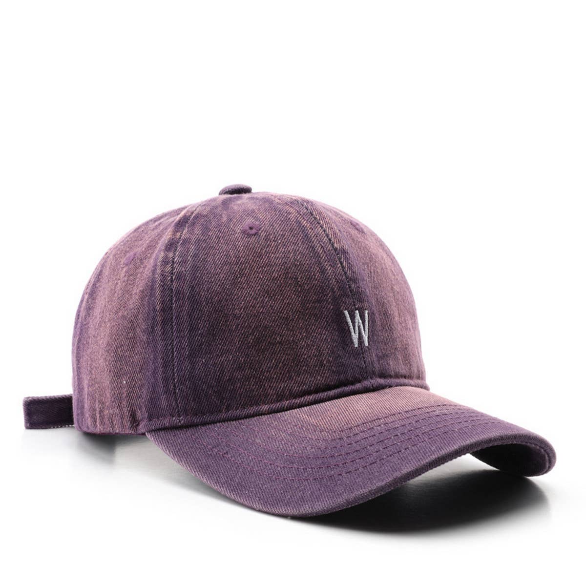 CWAH3213_VINTAGE DENIM LETTER EMBROIDERY BASEBALL CAP