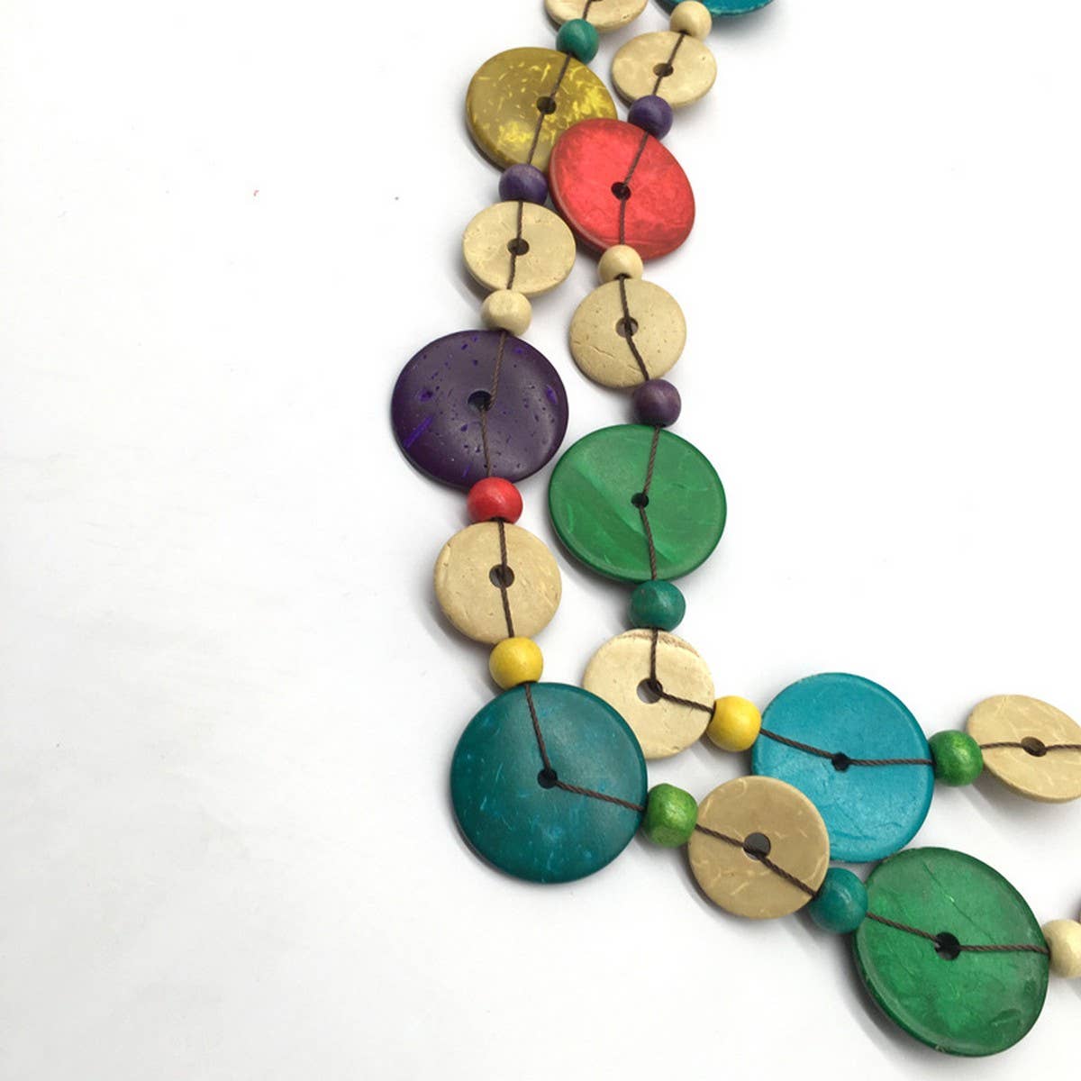 MULTI-LAYERED COCONUT SHELL BEAD NECKLACE