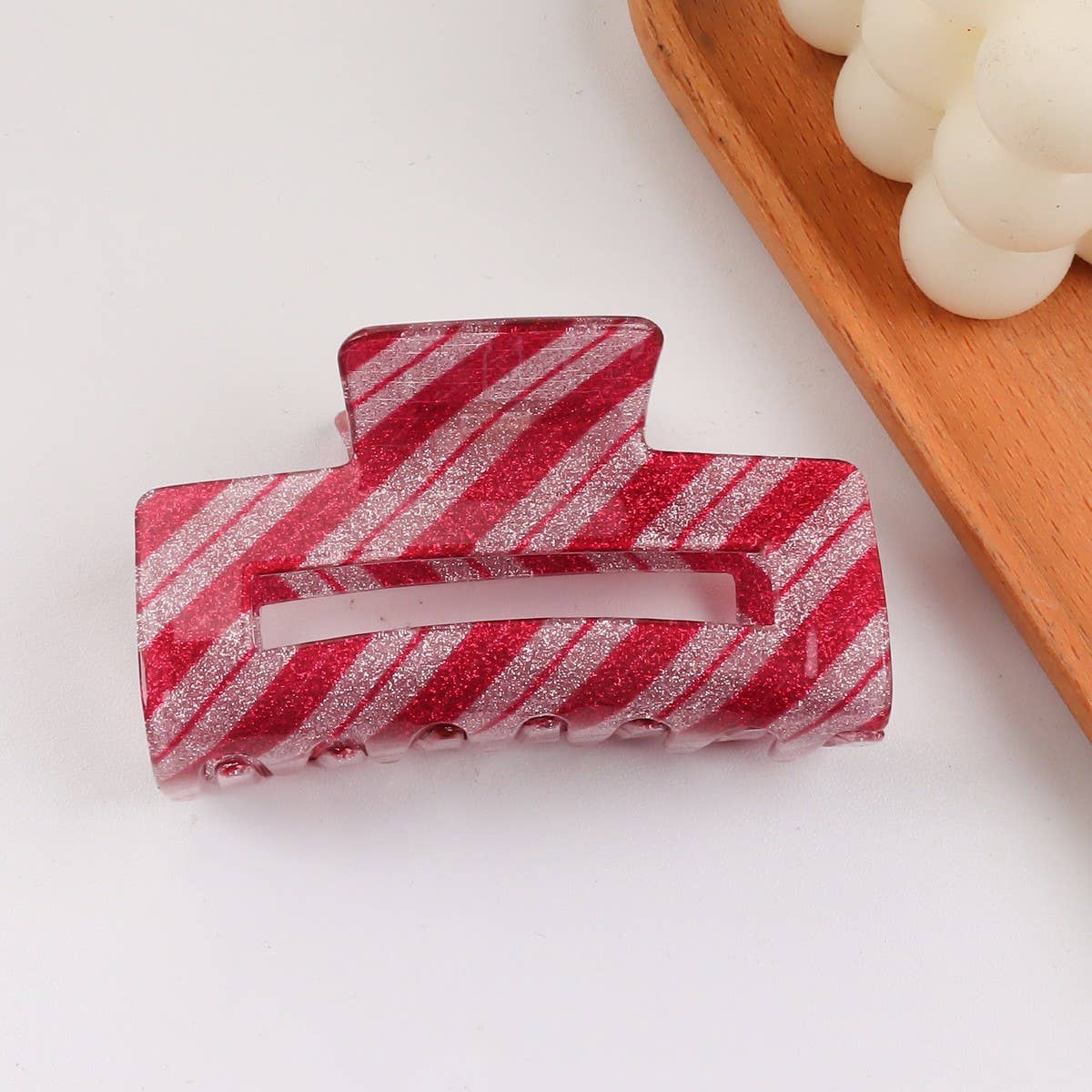 CWAHA1416_TWILL IRREGULAR RECTANGLE HAIR CLAW CLIP