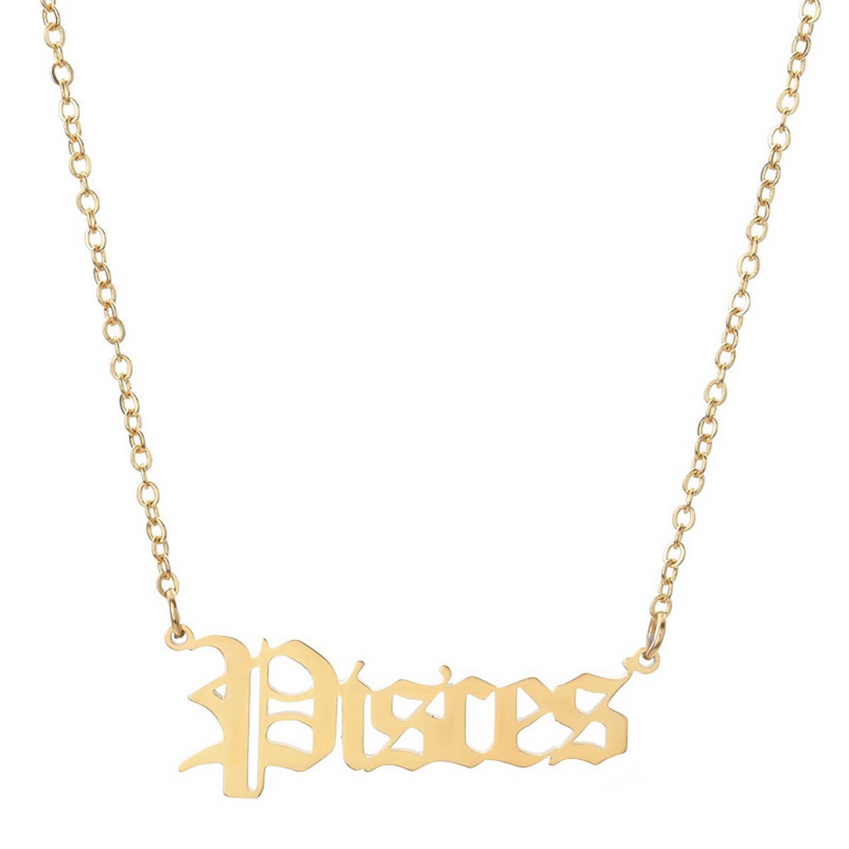 STAINLESS STEEL ZODIAC PENDANT CLAVICLE NECKLACE_CWMM2719