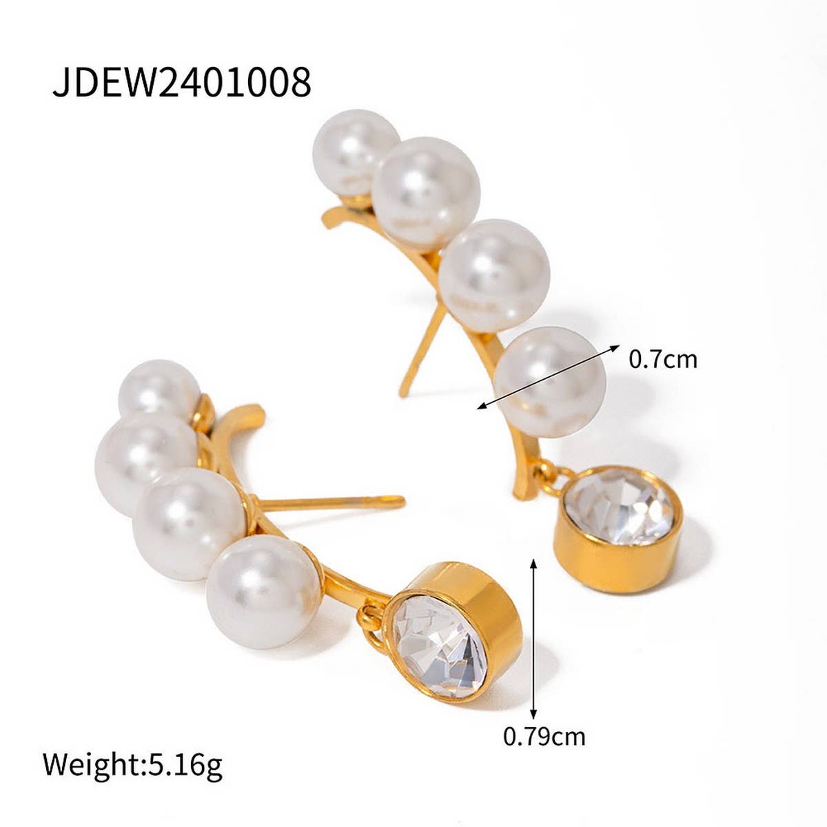 PERSONALIZED 18K GOLD SHELL PEARL TASSEL EARRINGS_CWASC1667