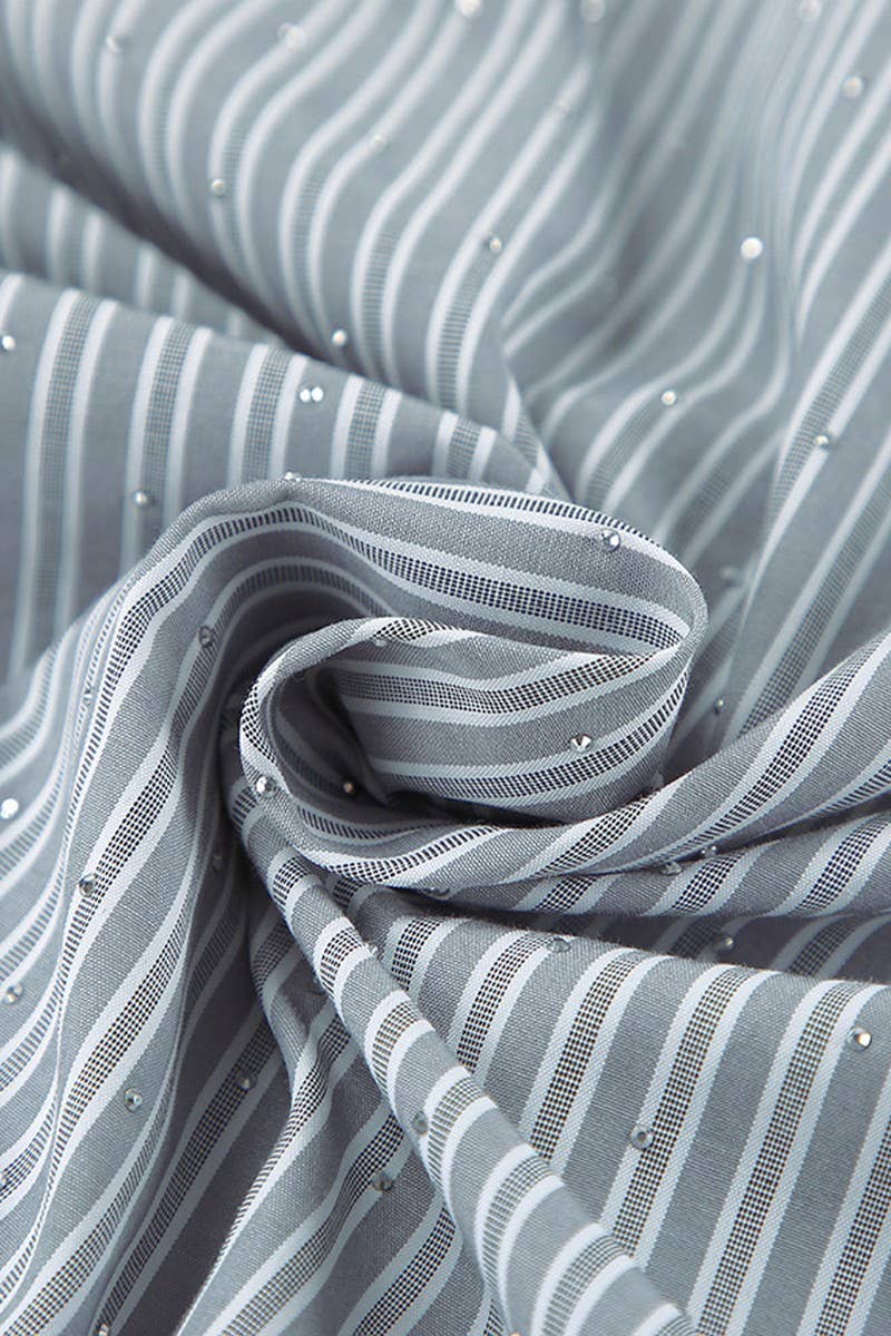 CWTBLL00605_HOT DIAMOND CASUAL LONG SLEEVE STRIPED SHIRT