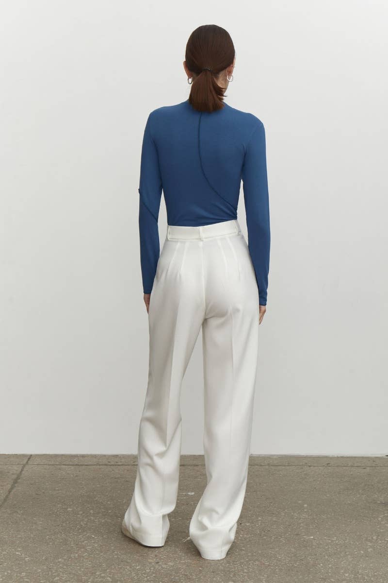 CWTBLL1714_HALF HIGH-NECK SLIM-FIT LONG-SLEEVED TOP