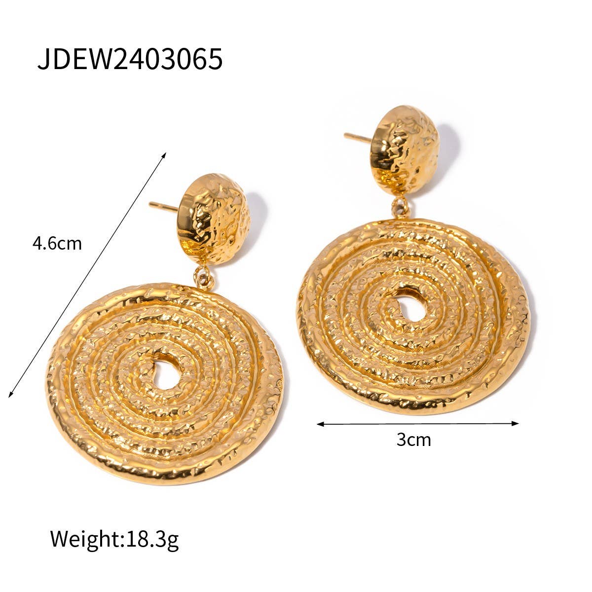NICHE TEMPERAMENT HAMMER EARRINGS_CWAJE1799