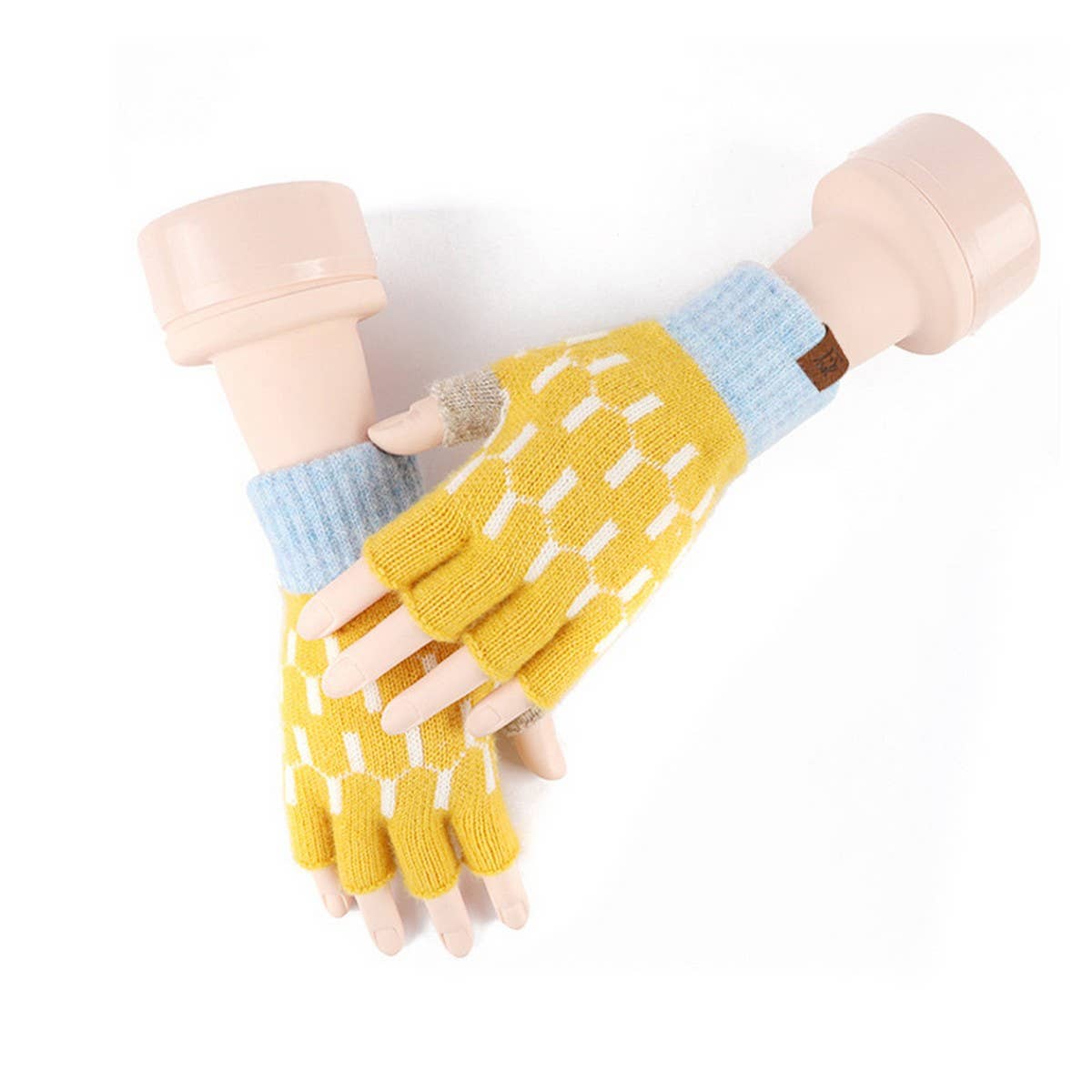 WINTER WARM KNITTED FIVE-FINGER HALF-FINGER GLOVES_CWAG0380