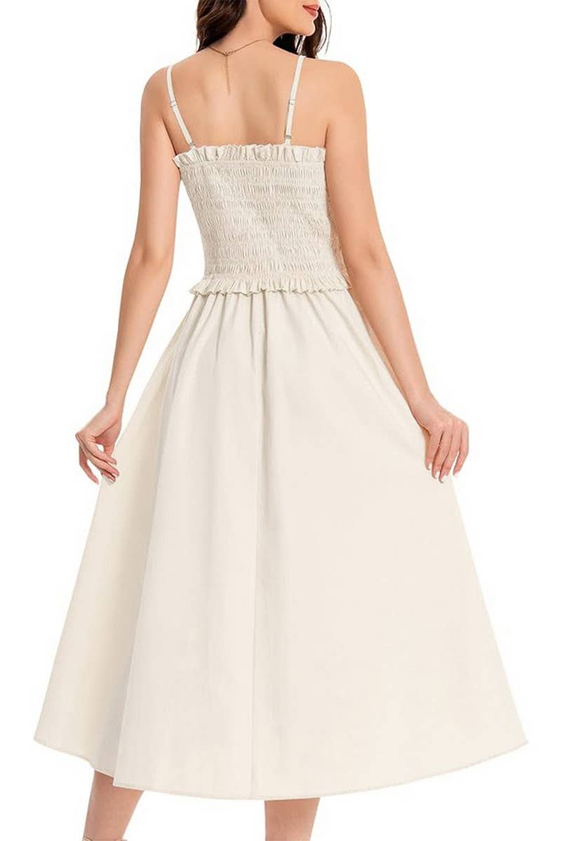 CWDMD5855_SOLID SLIM FIT WAIST TIE STRAP MAXI DRESS