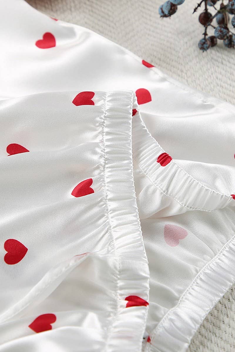 CWSPJ0067_LOVE PRINTED LONG-SLEEVED SHIRT LOUNGEWEAR SET