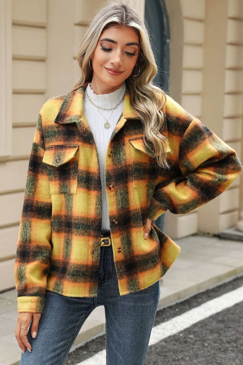 CWTSTL1708_AUTUMN LOOSE LONG-SLEEVED WOOLEN SHIRT JACKET