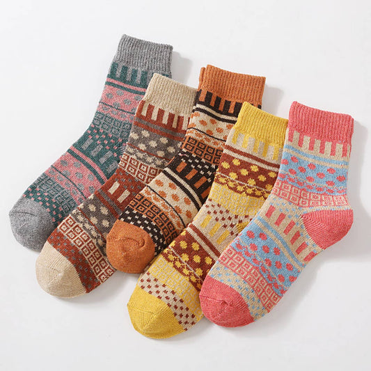 5 PCS VERSATILE THICKENED WARM RABBIT WOOL SOCKS_CWMS0679