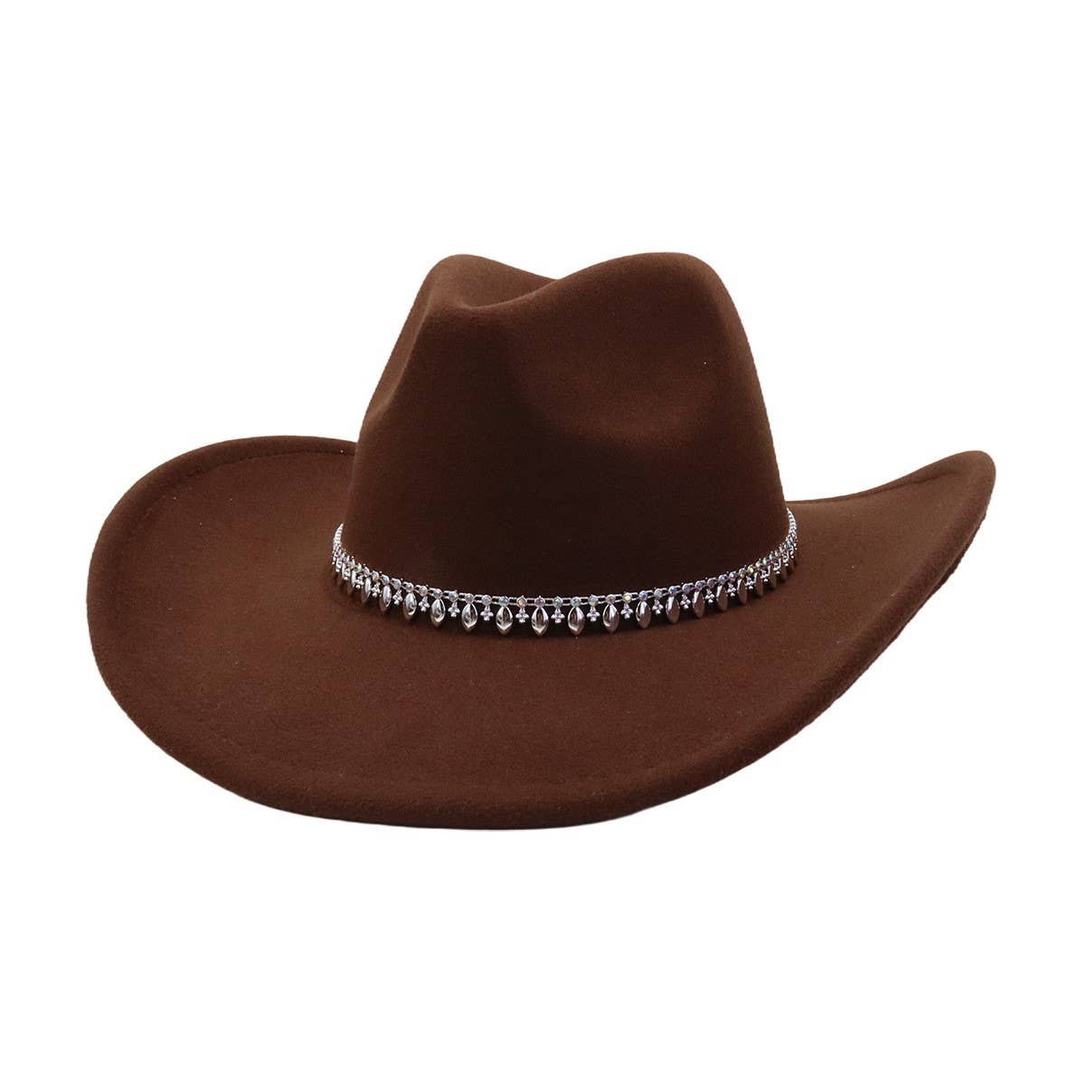 Western Ethnic  Felt Cowboy Fedora Hat_CWAH04371