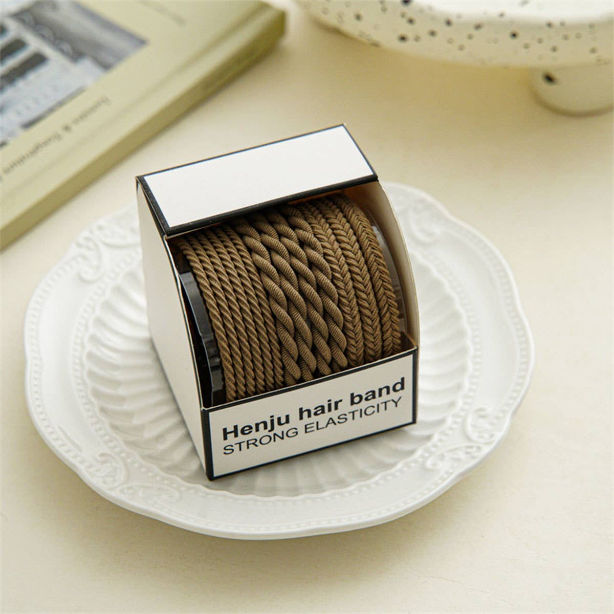 10PCS BRAIDED CORD SUPER STRETCHY ELASTIC HAIR TIE_CWAHA0331
