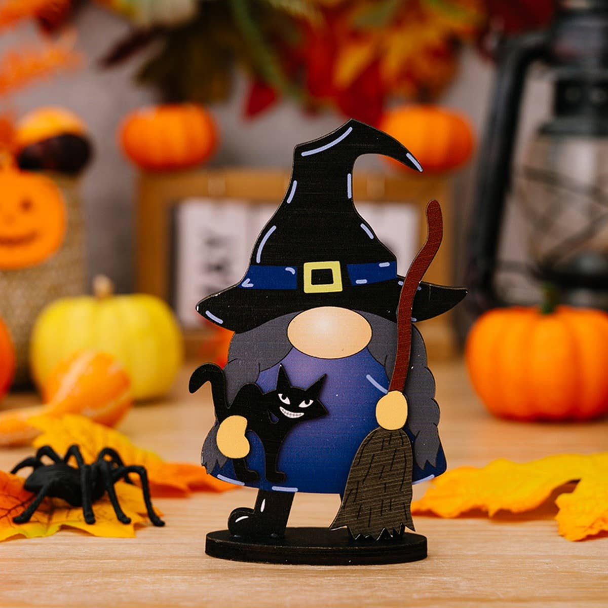 CWMM10256_HALLOWEEN WOODEN GNOME GHOST MINI DECORATION