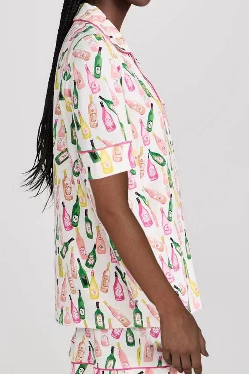 CWSPJ0438_PRINTED SHORT SLEEVE AND SHORTS LOUNGEWEAR SET