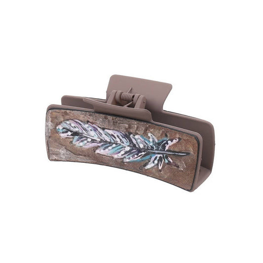 Western Feather Hair Claw - Handmade Cowgirl Clip_CWAHA0602