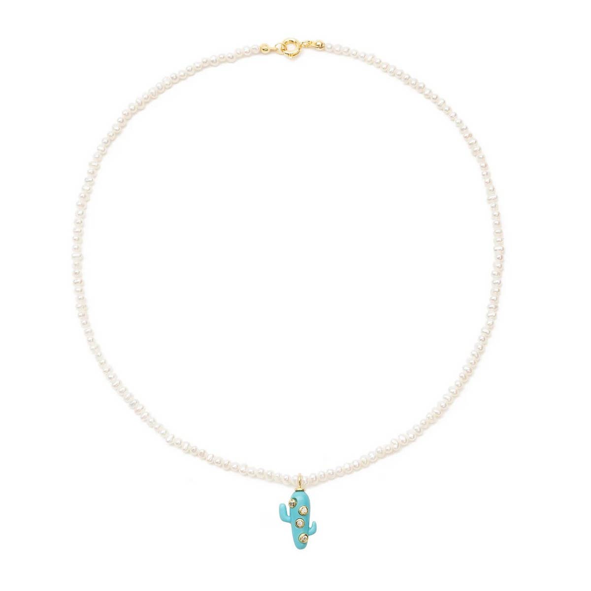Cactus Pearl Beaded Choker ??Sweet Luxe Necklace_CWAJE4613