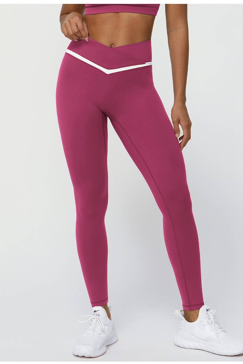 CWBLP1231_CONTRAST COLOR V WAIST TIGHT SPORTS 90% PANTS