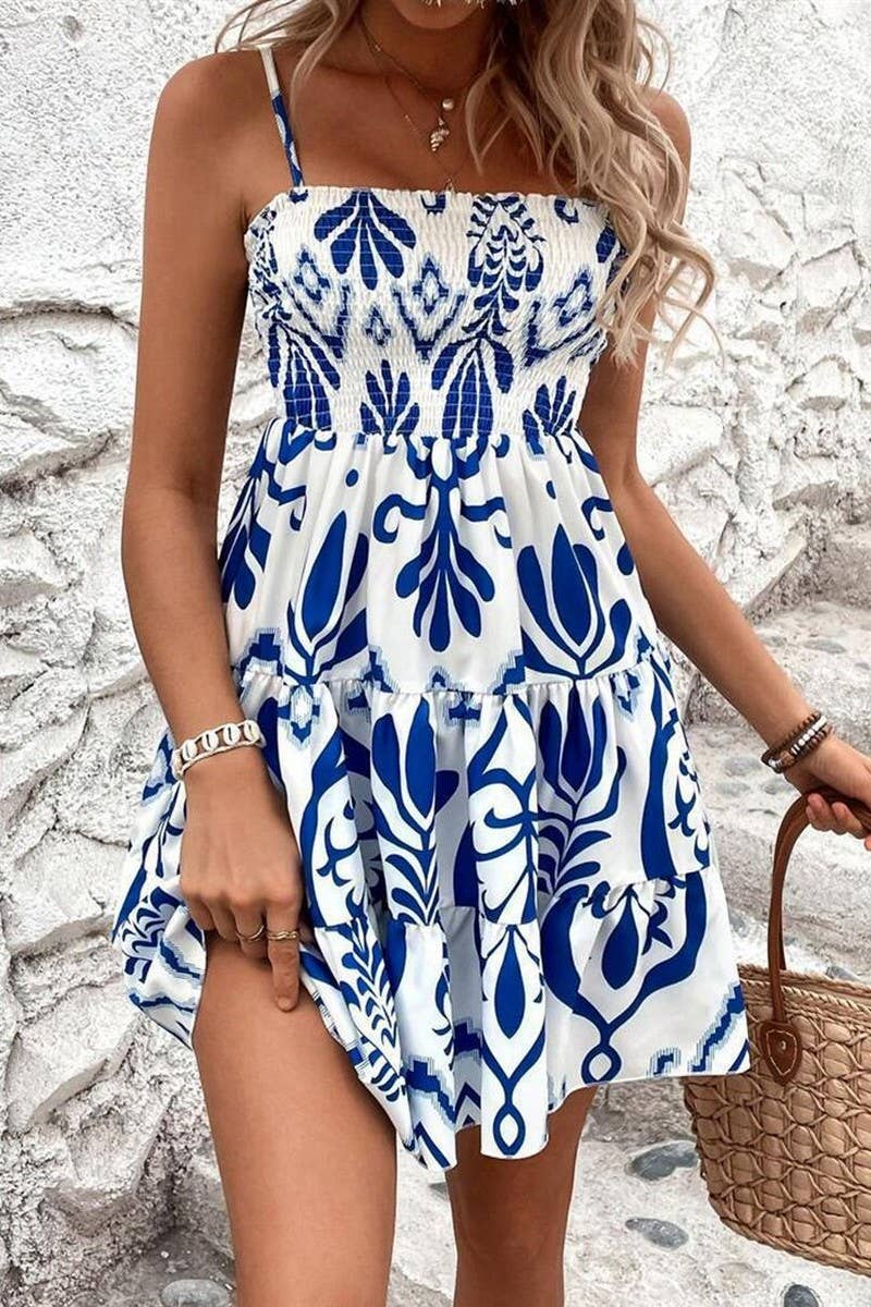 CWDSD8385_WAISTED PRINCESS PUFF SLEEVE MINI SLIP DRESS