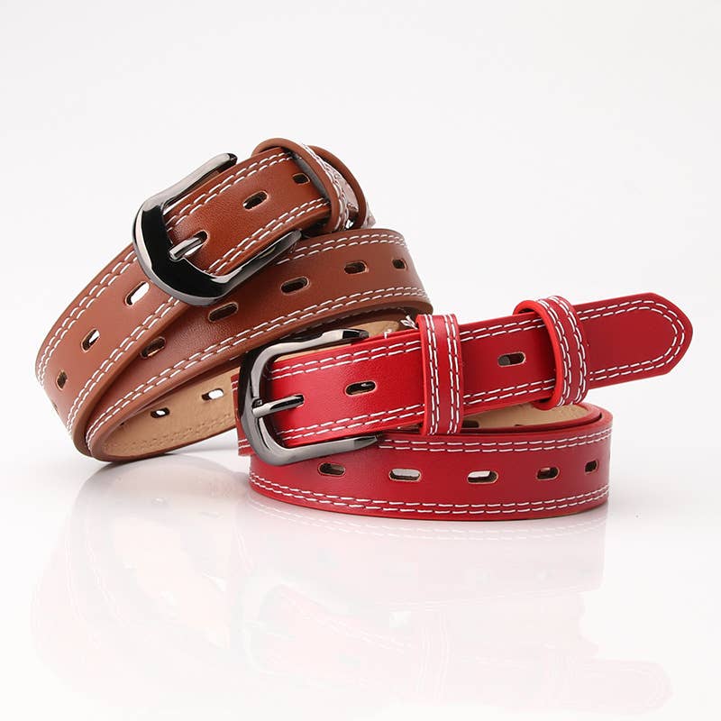 Double-line decorative fashionable versatile belt