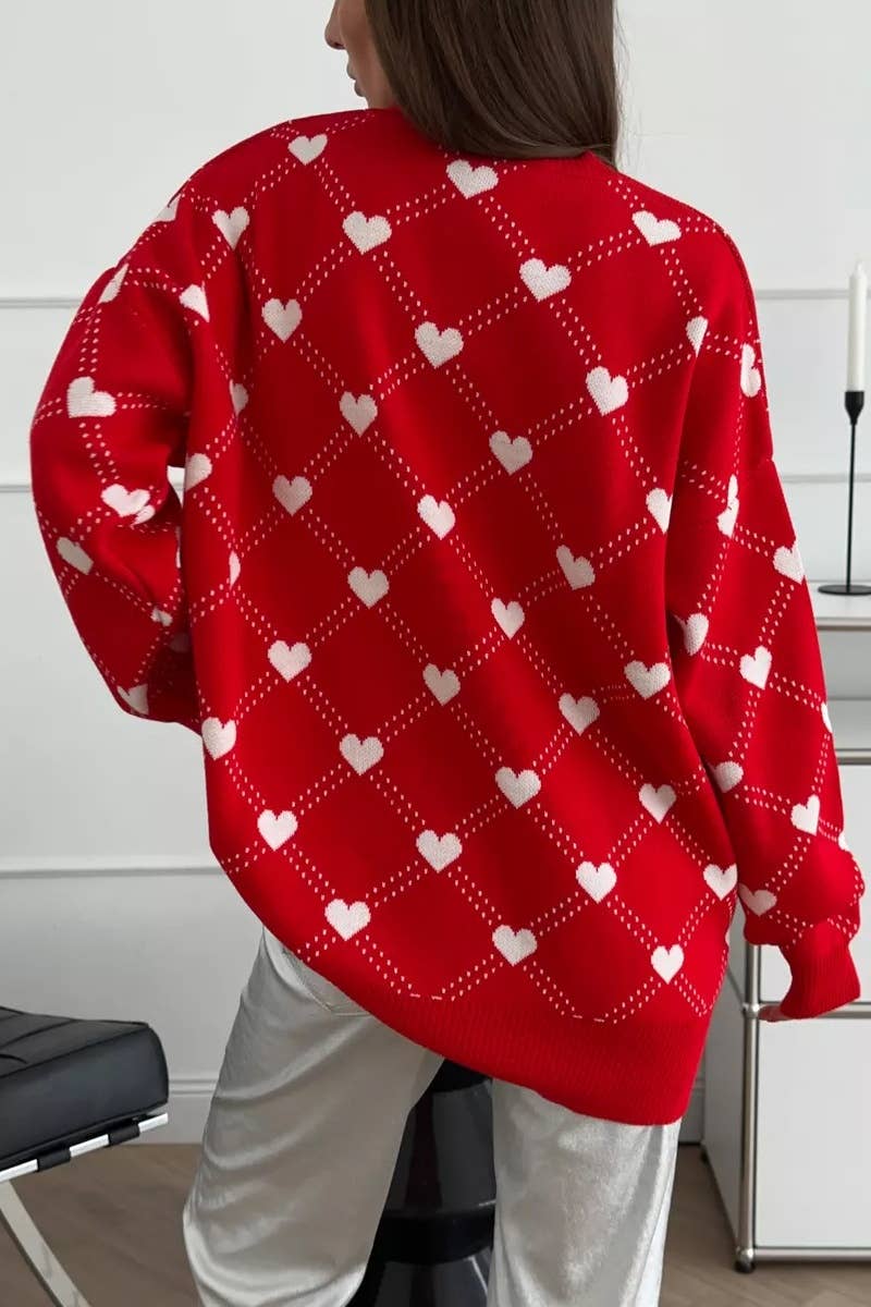 CWOSWL3721_AUTUMN WINTER LOVE CREWNECK LONG-SLEEVED SWEATER