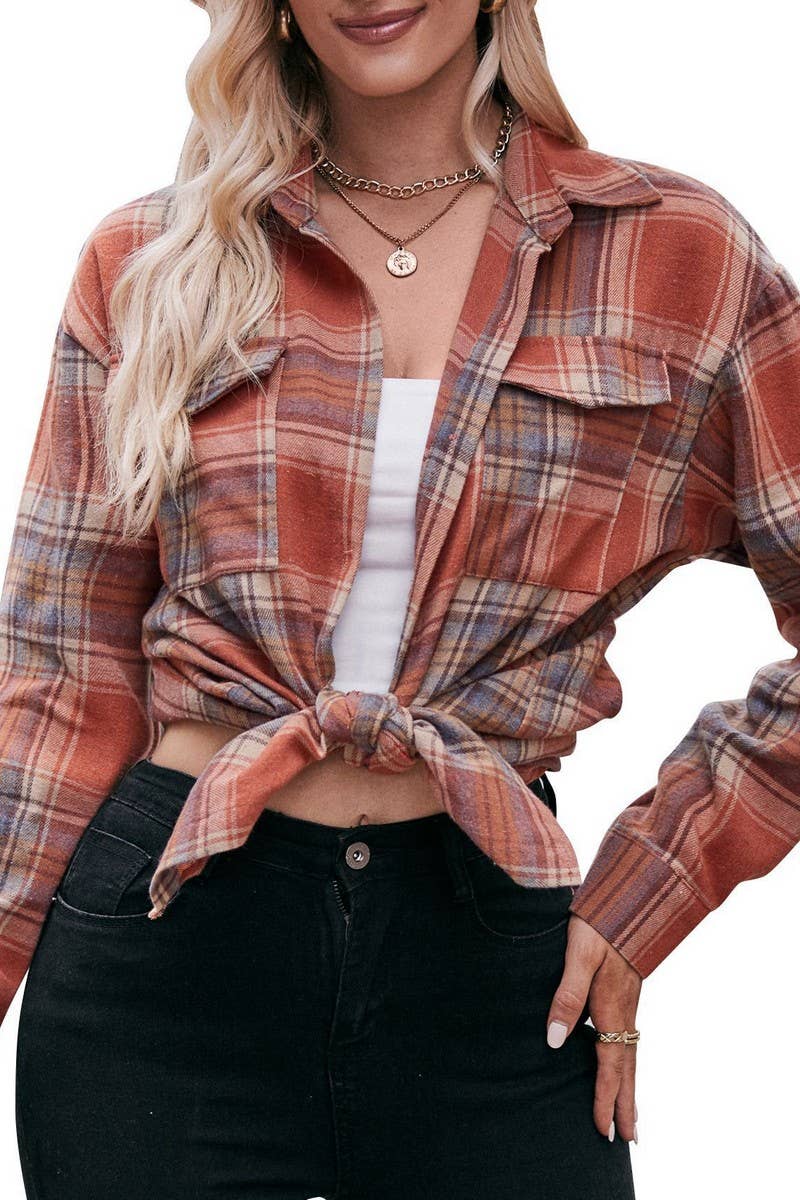CWTSTL1691_OVERSIZE LOOSE LONG SLEEVE PLAID SHIRT