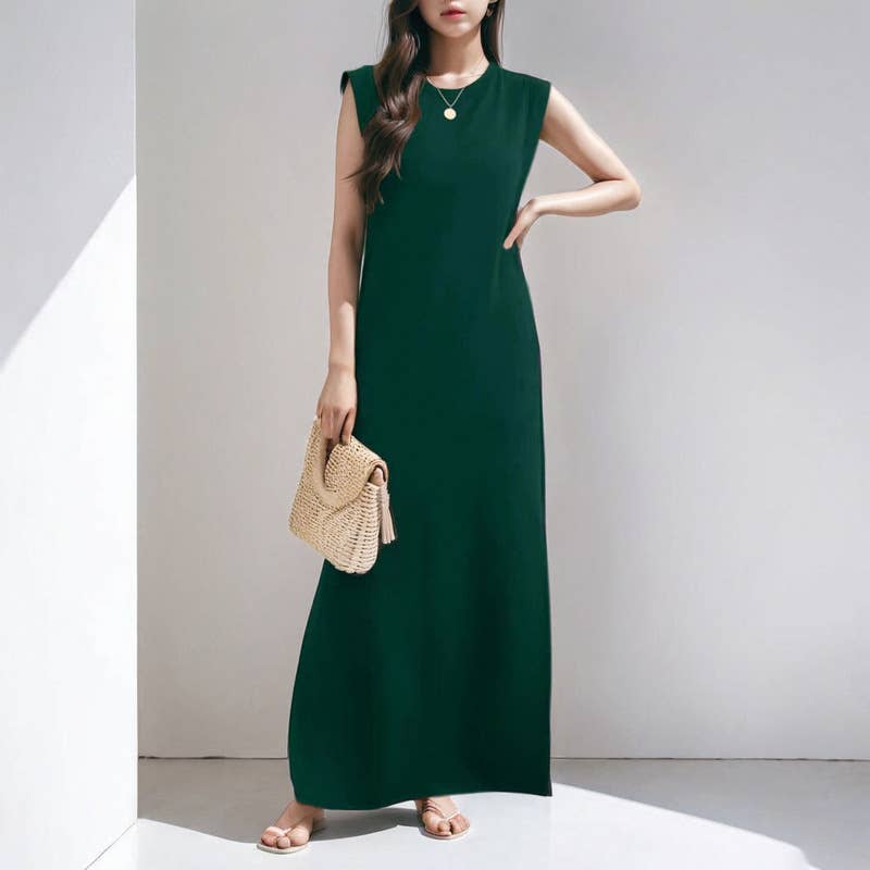 Casual French style sleeveless slimming dress