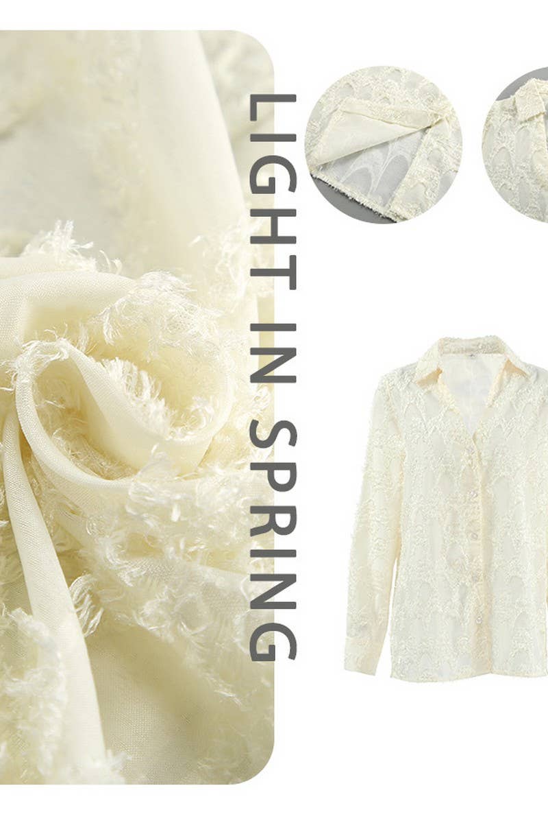 CWTSTL908_JACQUARD ELEGANT LONG-SLEEVED SHIRT TOP