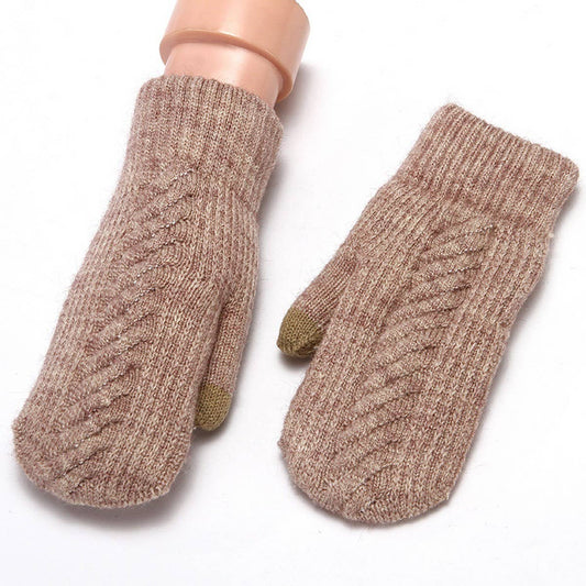 WINTER WOMEN'S CUTE THICK KNIT TOUCHSCREEN GLOVES_CWAG0271