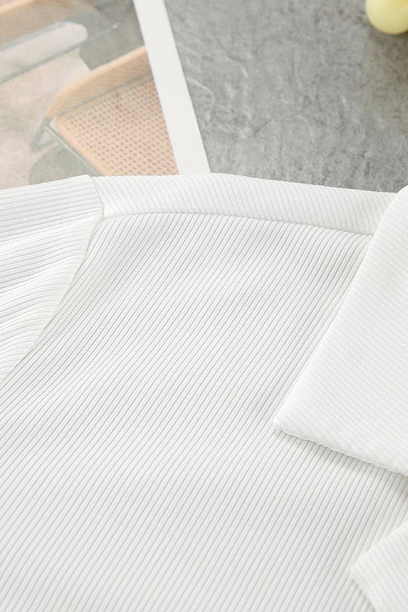 CWSPJ0355_KNITTED SOLID COLOR PAJAMAS THREE PIECE SET