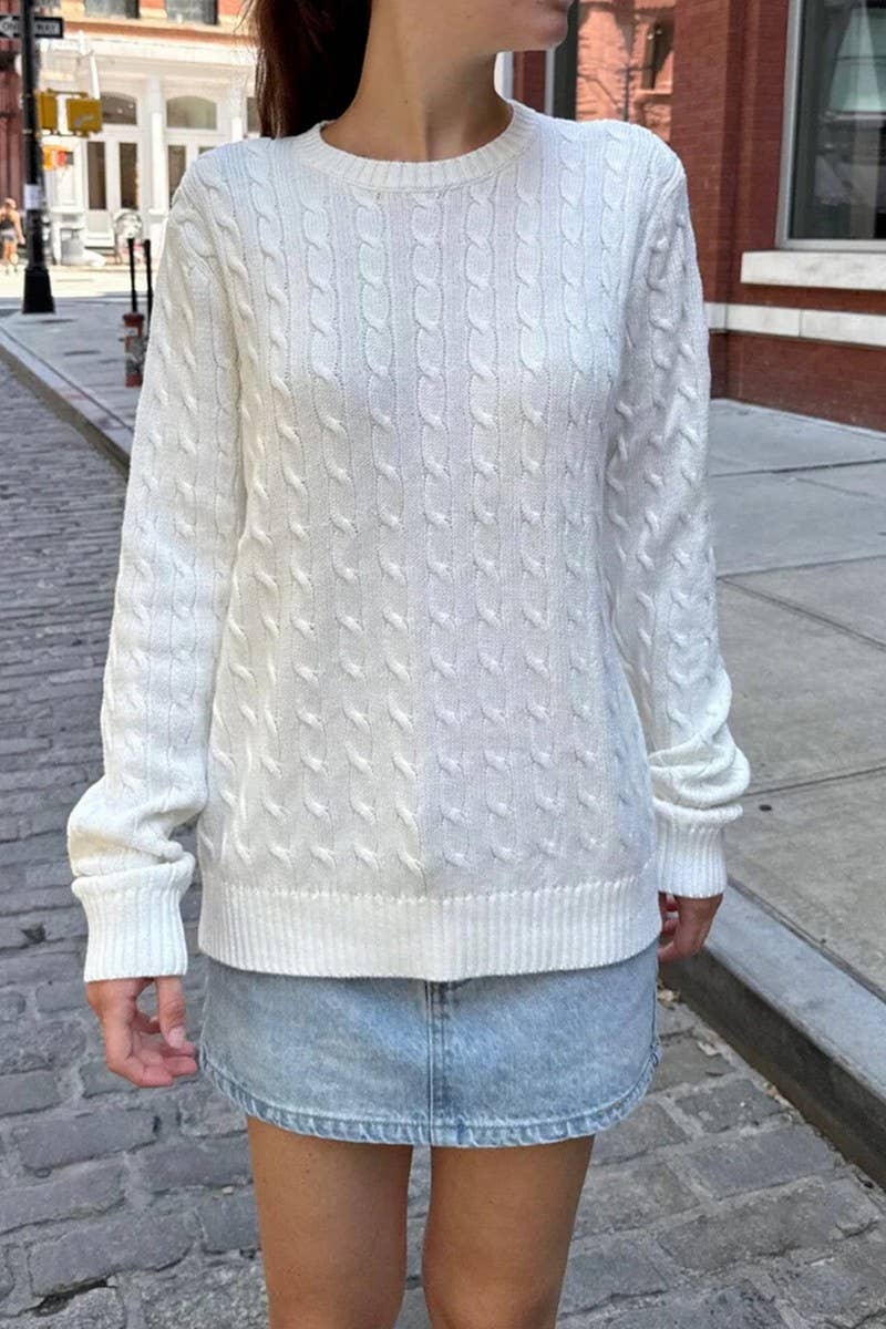 CWOSWL07512_SOLID COLOR LONG-SLEEVED BASE KNITTED SWEATER