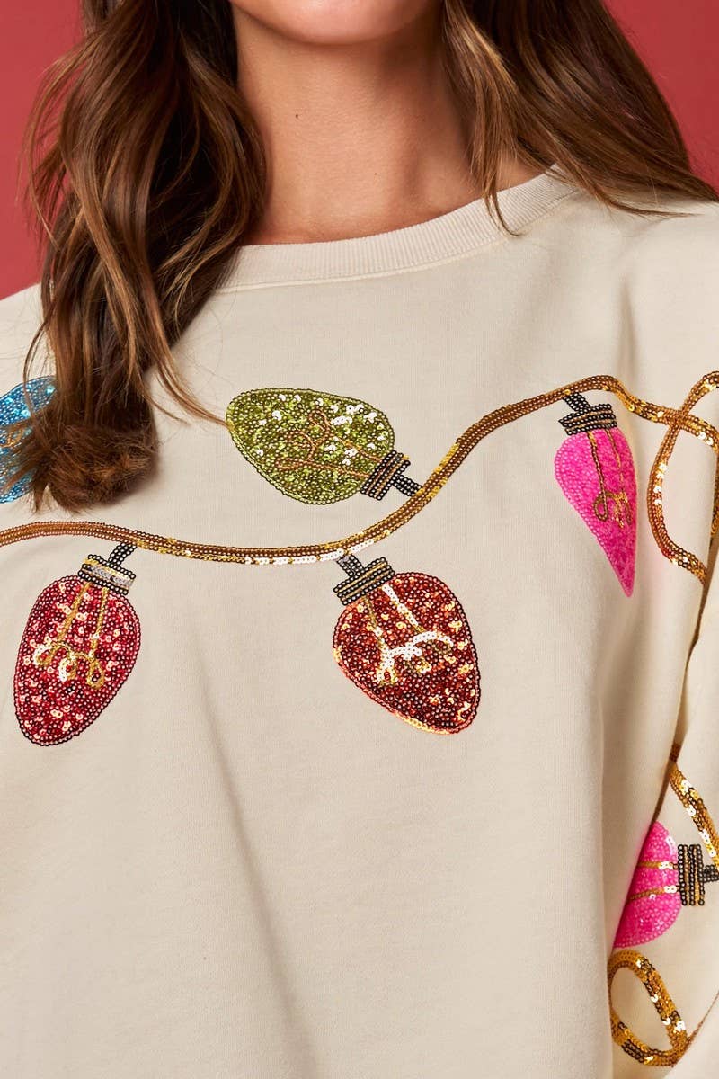 CWTBLL01270_CHRISTMAS BELL SEQUIN CROP SWEATSHIRT