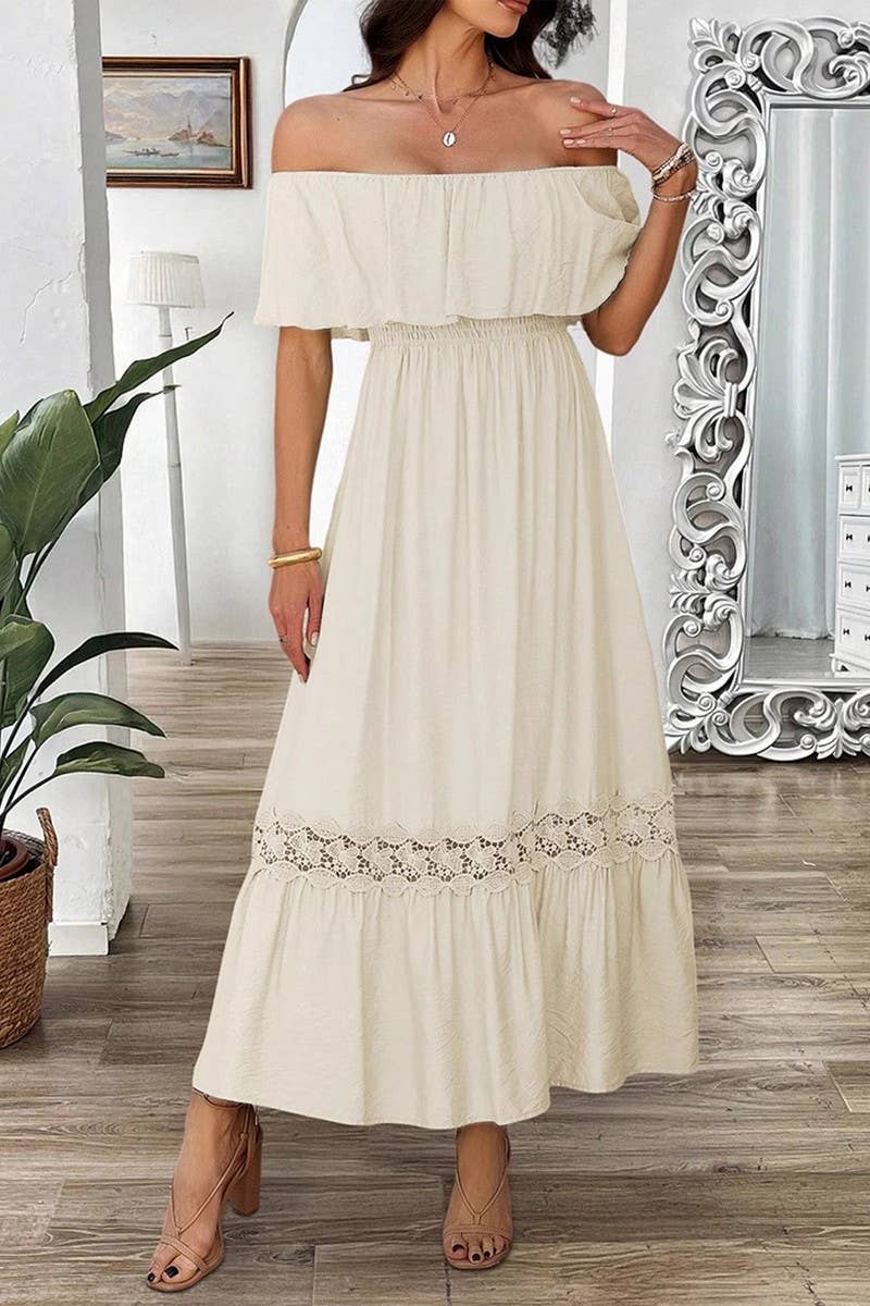 CWDMD5338_SUMMER CASUAL STYLE ONE SHOULDER WAIST DRESS