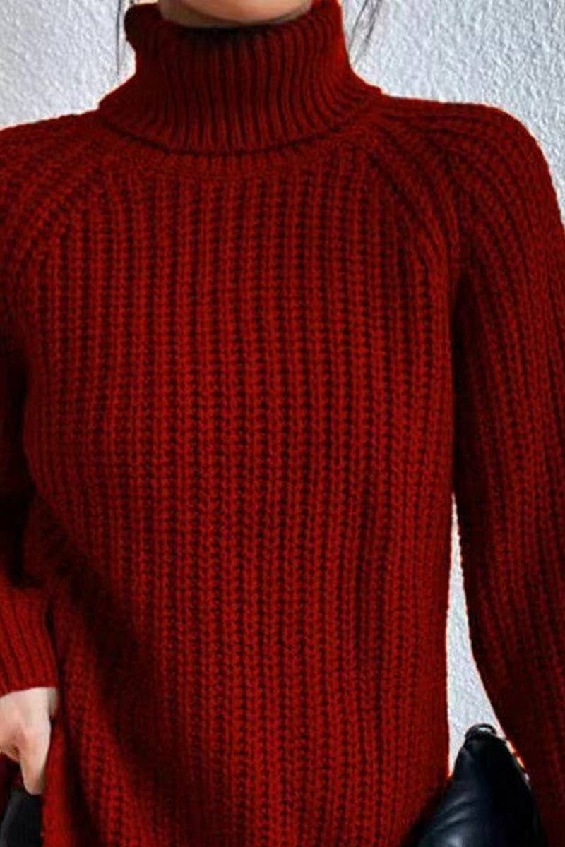 CWOSWL07649_HIGH-NECK MID-LENGTH RAGLAN SLEEVE SWEATER